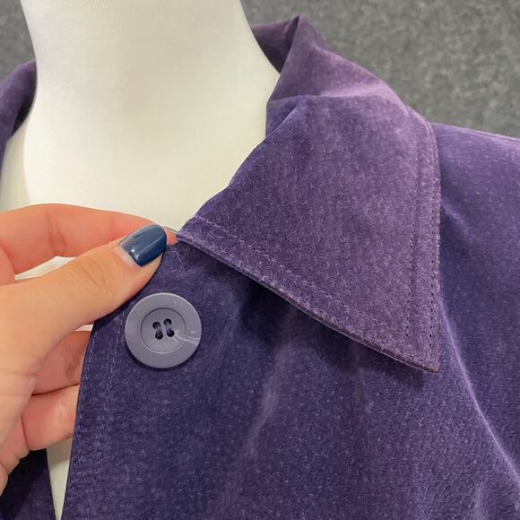 St Johns Bay Purple Suede Jacket Women’s XL Button Front Fall Winter Layering - Picture 13 of 16